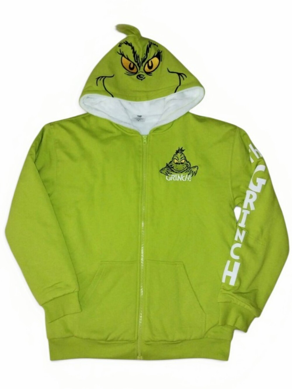 Dr. Seuss The Grinch Fleece Zip Up Hoodie Juniors Jacket